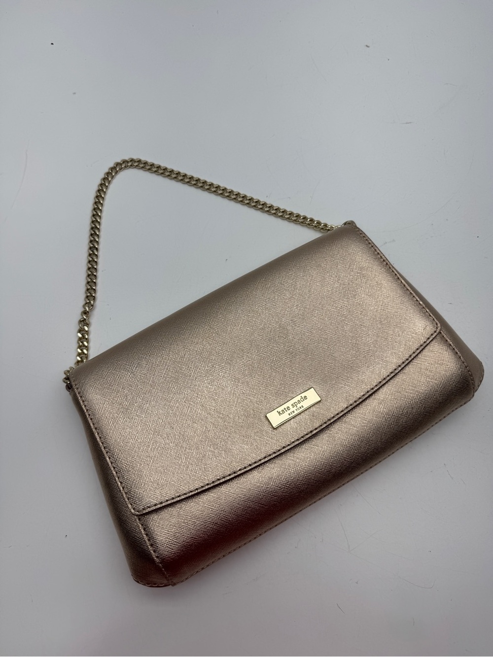 kate spade Metallic Rose Gold Chain Crossbody Bag